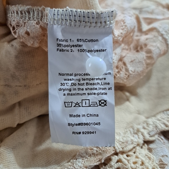 Boho Bohemian Lace Sheer Long Sleeve Small - Picture 10 of 10